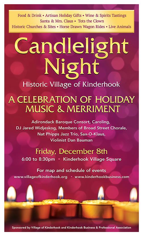CandleLight Night in Kinderhook Village, Dec 8 2017 Columbia County