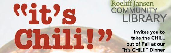 The Roeliff Jansen Library presents “It’s Chili!” night at The Copake Grange, Nov&nbsp;16
