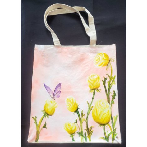 YellowRosesAndPurpleButterfly